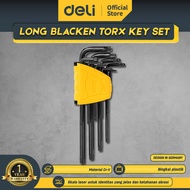Deli Hex Key Set / Set Kunci L 9 Pcs Bintang T10-T50 Hitam EDL234209H