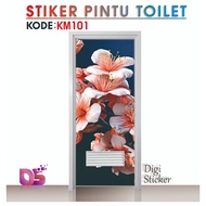 Premium Toilet Door Sticker 60cmx190cm 70cmx200cm Elegant Artistic Flower Motif Sticker Digi Sticker