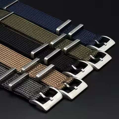 Woven Nylon Watch Band 18mm 20mm 22mm One Piece Dive Sports Watch Strap for Omega Seiko New Fabric W