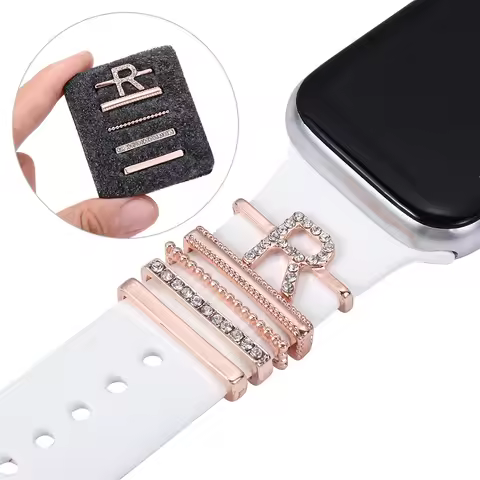 Metal Charms Decorative Ring For Apple Watch Band Diamond Ornament Smart Watch Silicone Strap Access