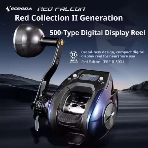 ECOODA New Red Falcon Ii Baitcasting Reel Digital Line Counter Led Backlight Waterproof Saltwater Se