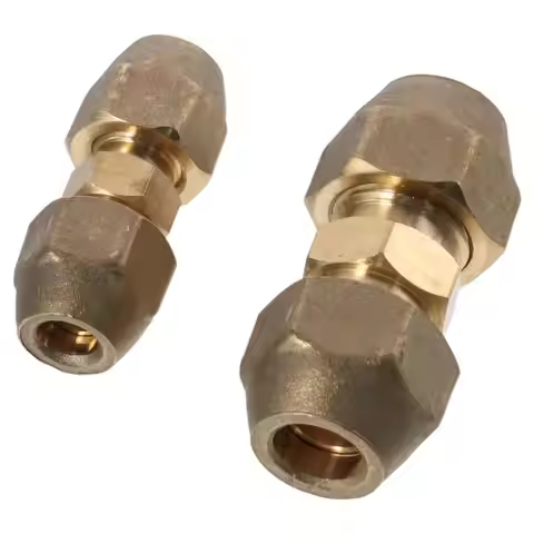 2pcs Copper 3/8Inch and 1/4Inch Copper Pipe Butt Joint Silver 3/8Inch Welding Free Extension Pipe Jo