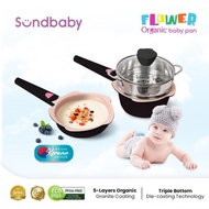 BOLDe SUNDBABY FLOWER ORGANIC BABY PAN - Panci Set Steamer MPASI Bayi - Hitam