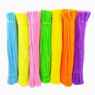 100pcs Fuzzy Wire Plush Colored Twisted Sticks Colorful Fuzzy Wire Twisted Stick Creative ToyTwisted