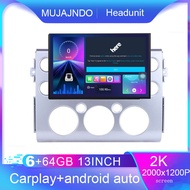 MUJAJNDO 13inch 6+64GB for toyota land cruiser fj android15 2k qled screen octa core support 360came