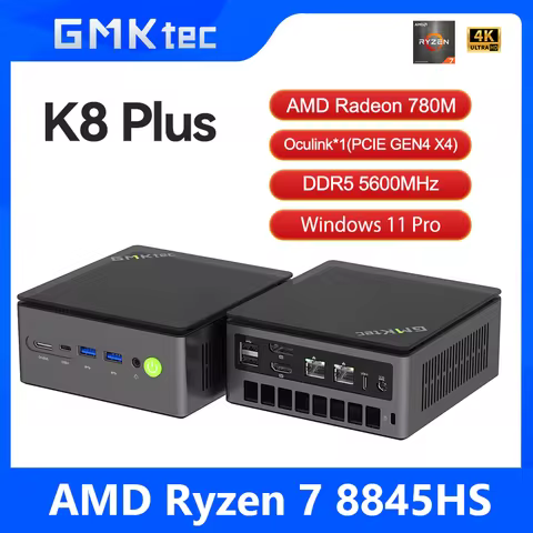 GMKtec K8 Plus Mini PC AMD R7-8845HS NUCBOX Window 11 Pro AMD Radeon™ 780M Oculink*1(PCIE GEN4*4)) D