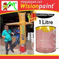 1L KCC EVA GLOSS PAINT WOOD & METAL / 1Litre ( FREE 1.5" BRUSH )
