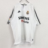 古著adidas皇家馬德里勞爾白色比賽球衣，L碼