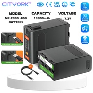 CITYORK NP-F980 NP-F990 Type-C USB Rechargeable Li-ion Battery(89*71*39)MM 7.2V 13800mAh