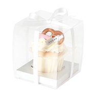 [SG🇸🇬 Fast Delivery] 12pcs Set/1 Cavity PVC Clear Transparent Cupcake Gift Box Packaging Set ( Satin