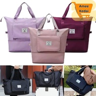 Korean Style Foldable Extended Women Travel Bag Multi Compartment Beg Balik Kampung Beg Baju Duffel 
