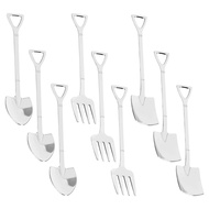 9 Pieces Shovel Spoon Fork Shovel Coffee Spoon Shovel Handle Dessert Spoon Ice Cream Spoon Shovel Sh