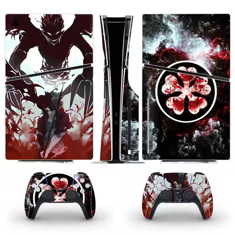 New Anime Asta PS5 Disc Digital Skin Sticker Decal for Console and 2 Controllers PS5 Slim Pro Disk S