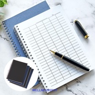WELLNESSSPOT Spiral Bound Notebook, Sturdy Cover Universal Line Pages Financial Record Book, Blank G