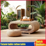 Free shippingTatami table rattan table tea table small table rattan coffee table bay window table Ka
