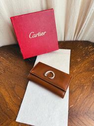 Vintage Cartier 真皮 豹LOGO 六環鑰匙包