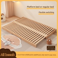 Children's Tatami Bed Beech Bed Montessori Platform Bed Bedroom Retractable Baby Stitching Pumping B