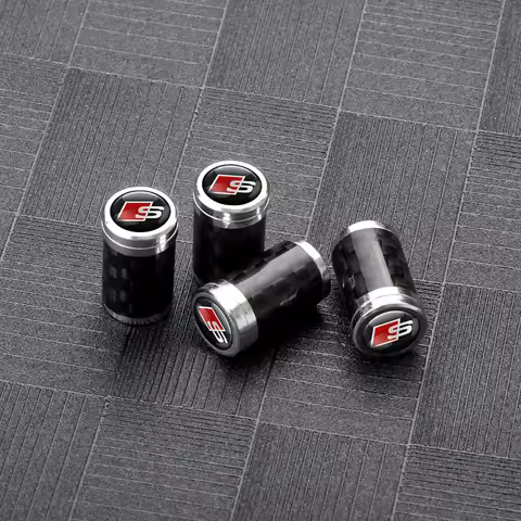 4Pcs Car Wheel Tire Air Valve Caps Stem Covers for Audi TT Sline 8L B2 A3 Quattro A8L Q5 A7 B9 8V A1