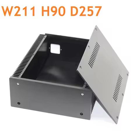 W211 H90 D257 Radiator Power Amplifier Chassis DIY PSU Box Aluminum Earphone DAC Case Decoding Pream