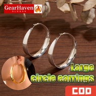 Gold Hoop Earrings Big Circle Earrings Large Hoop Earrings With Exaggerated Metal Glossy Finish