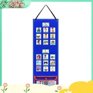[dinghingxi2im]Visual Schedule for Kids Daily Routine Chart Blue Felt Autism Learning Behavioral Too