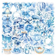❉ Blue Coquette Series 01 Stickers ❉ 50Pcs/Set DIY Fashion Waterproof Doodle Decals Stickers