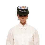 [GUBAN] AC-S60 6cRAyon Plush Green Patchwork Pillbox Cap