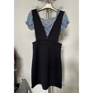 Yem elastic dress with cream inner shirt