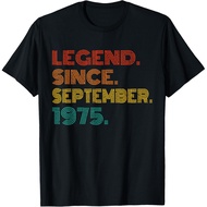 Men's cotton T-shirt Legend Since September 1975 Men Women Birthday 1975 Vintage T-Shirt