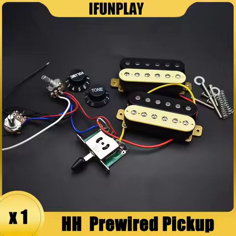 HH Humbucker Double Coil Guitar Pickup Set Prewired Pickup with 500K 1T1V Wiring Harness for ST LP E
