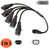 0.5m One-to-Five-Pin Power Cord UPS Computer Power Splitter Cord 1 C14 Male to 5 C13 Female 10A Powe