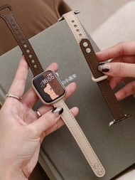 Banda de reloj Unisex de cuero deportiva multicolor para Apple Watch, compatible con bandas/correas de reloj Apple Watch de 38mm 40mm 41mm 42mm 44mm 45mm 49mm y compatibles con series Ultra/Se/9/8/7/6/5/4/3/2/1, correa de reloj inteligente compatible con brazalete de banda de reloj Apple Watch, accesorios de correa de reloj compatibles con Apple Watch