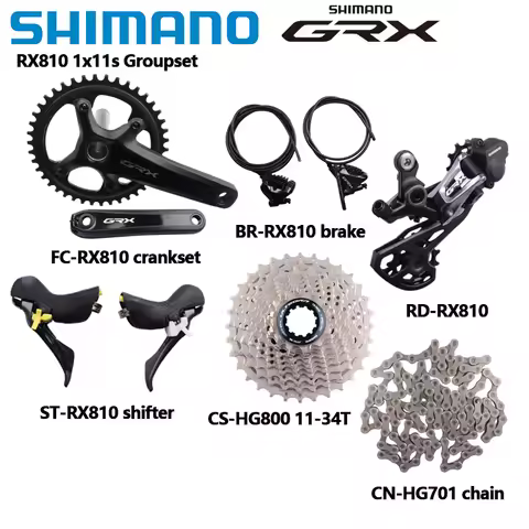 Shimano GRX RX810 RX812 1X11s Groupset 170mm 172.5mm 40/42T Crank RX810 Shifter 34T 42T Cassette Cha