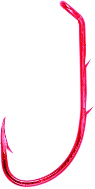 Eagle Claw Lazer Sharp Baitholder Down Eye Offset Hook, Red, 6 (L181RGH-6)