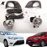 ☄Fog Light For 2013-2016 TOYOTA Vios Yaris Car Front Bumper Light Chrome Fog Lamp Cover Grill Be ✔유