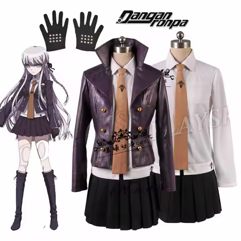 Danganronpa Kyoko Kirigiri Cosplay Costume Dress Set With Gloves Women Halloween Cosplay Costume And