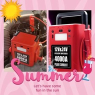 全新 12V/24V 汽車應急啟動電源 4000A 強勁輸出 中型重型掛接 貨車 校巴 旅遊巴 電油/柴油車 照明/警告燈 多功能 過江龍 後備電池 救車寶 充電寶 出口版本 三腳充電器 jump s