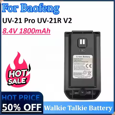 New 8.4V 1800mAh Walkie Talkie Battery for Baofeng UV-21 Pro UV-21R Typc-C Charging UV21 Pro Two Way