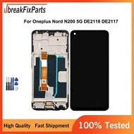 For OnePlus Nord N200 5G LCD Display Touch Screen DE2118 DE2117 LCD With Frame Digitizer Assembly Re