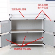 LP-6 YU🥤Multi-Functional Cupboard Cupboard Household Rural Bowl Storage Bowl Rental Kitchen Cabinet Stainless Steel Lock