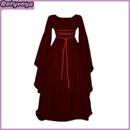 Halloween Renaissance Witch Dress for Women Gothic Victorian Dress Long Bell Sleeve Medieval Costume