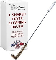 FryOilSaver Co, L Shaped Fryer Cleaning Brush, High Temperature Heavy Duty Deep Fryer Coil Cleaner, 