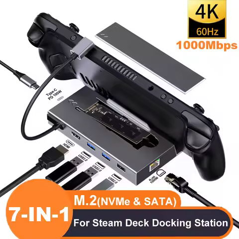 USB C Docking Station for Steam Deck Nintend Switch M.2 SSD HUB Type C to 4K@60Hz HDMI-compatible Gi
