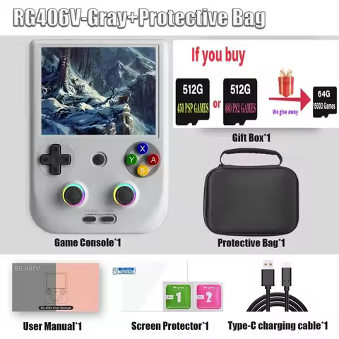 RG406V RG 406V Retro Handheld Game Console Video Game Consoles 4 IPS touch Screen Android13 RGB Ligh