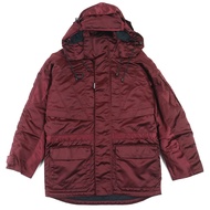 Excellent condition BALENCIAGA 594907 Grape nylon oversize jacket, hooded and padded, burgundy, size