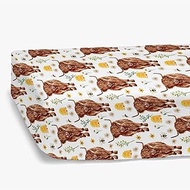 HawSkgFub Spring Highland Cow Daisy Flower Fitted Standard Crib Sheet for Baby Girl, Western Farm Animal Honey Bee Toddler Mattress Cover, Soft Stretchy Nursery Bed Sheets Decor Gift 52" x 28"