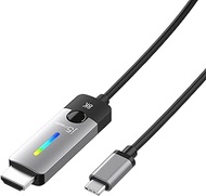 j5create USB Type C to HDMI Cable- 5.9FT / 1.8m (8K@60Hz, 4K@120Hz) with RGB LED Light for MacBook Pro, MacBook Air, iPad Pro, Samsung Galaxy, Surface Pro, Dell, HP (JCC157)