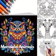 Mandala Animals Coloring Book For Adult Stress Reliever 28 Pages Art Therapy Fun Drawing Book