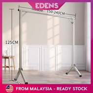 EDENS 2.4m Folding Drying Racks Single Pole Stainless Steel Floor Cloth Drying Rack - Fulfilled by E