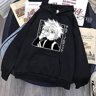 Women Long Sleeve Sweatshirt Killua Zoldyck Anime Manga Black Hoodies Bluzy Tops Clothes